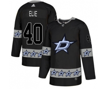 Men's Dallas Stars #40 Remi Elie Black Team Logos Fashion Adidas Jersey