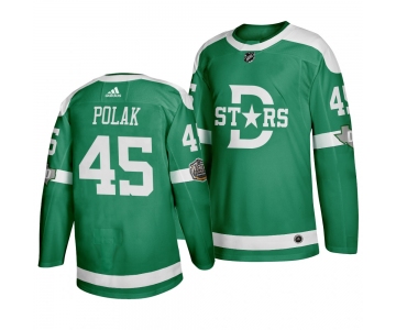 Men's Dallas Stars 45 Roman Polak Green 2020 Winter Classic Adidas Jersey