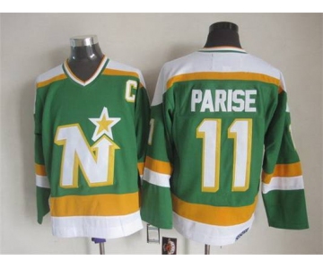 Men's Minnesota North Stars #11 Zach Parise 1978-79 Green CCM Vintage Throwback Jersey