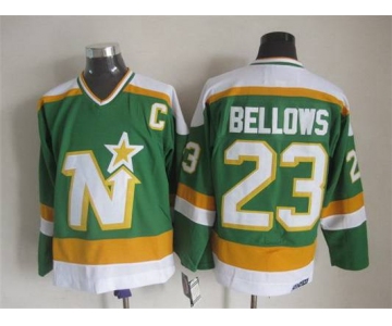 Men's Minnesota North Stars #23 Brian Bellows 1978-79 Green CCM Vintage Throwback Jersey