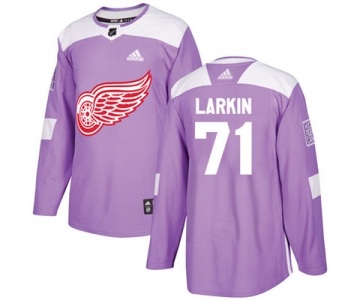 Adidas Detroit Red Wings #71 Dylan Larkin Purple Authentic Fights Cancer Stitched Youth NHL Jersey
