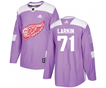 Adidas Red Wings #71 Dylan Larkin Purple Authentic Fights Cancer Stitched NHL Jersey