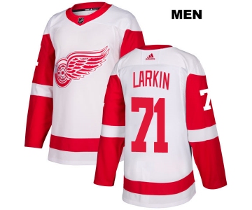 Mens Adidas Detroit Red Wings #71 Dylan Larkin White Away Authentic NHL Jersey