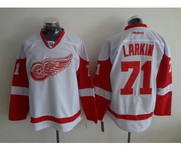 Men's Detroit Red Wings #71 Dylan Larkin Reebok White Away Premier Jersey
