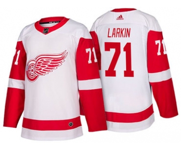 Men's Detroit Red Wings #71 Dylan Larkin White 2017-2018 adidas Hockey Stitched NHL Jersey