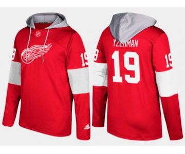 Adidas Detroit Red Wings 19 Steve Yzerman Retired Red Name And Number Hoodie