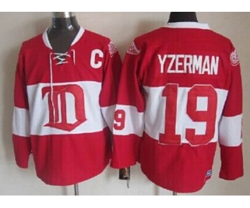 Detroit Red Wings #19 Steve Yzerman Red Winter Classic Throwback CCM Jersey