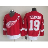 Men's Detroit Red Wings #19 Steve Yzerman Red CCM Vintage Throwback Jersey