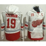 Men's Detroit Red Wings #19 Steve Yzerman Reebok White 2017 Centennial Classic Premier Old Time Hockey Hoodie