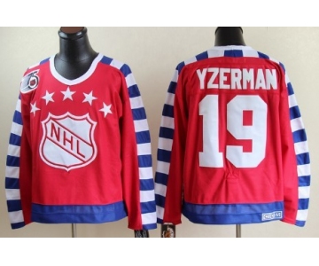 NHL 1992 All-Star #19 Steve Yzerman Red 75TH Throwback CCM Jersey