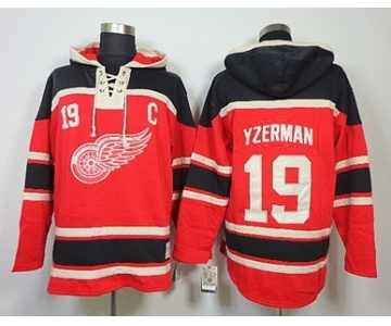 Old Time Hockey Detroit Red Wings #19 Steve Yzerman Red Hoodie