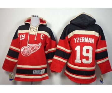 Old Time Hockey Detroit Red Wings #19 Steve Yzerman Red Kids Hoodie