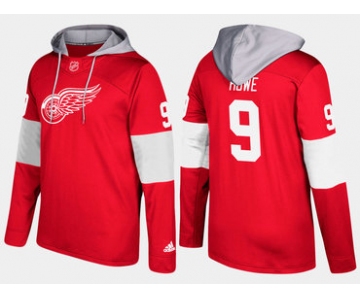 Adidas Detroit Red Wings 9 Gordie Howe Retired Red Name And Number Hoodie