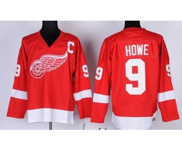 Detroit Red Wings #9 Gordie Howe Red Throwback CCM Kids Jersey