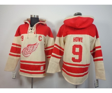 Old Time Hockey Detroit Red Wings #9 Gordie Howe Cream Hoodie
