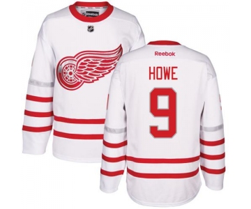 Red Wings #9 Gordie Howe White Centennial Classic Stitched NHL Jersey