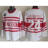 Detroit Red Wings #24 Bob Probert White 75TH Throwback CCM Jersey