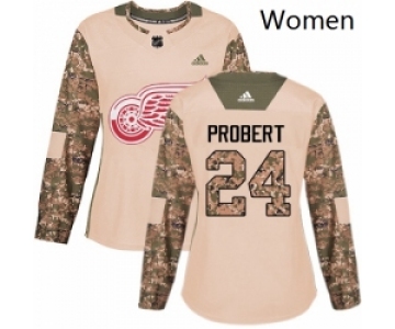 Womens Adidas Detroit Red Wings 24 Bob Probert Authentic Camo Veterans Day Practice NHL Jersey