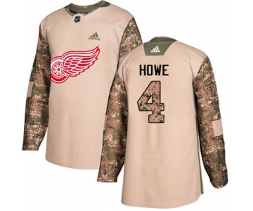 Adidas Red Wings #4 Gordie Howe Camo Authentic 2017 Veterans Day Stitched NHL Jersey