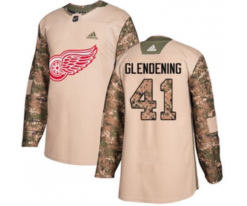 Adidas Red Wings #41 Luke Glendening Camo Authentic 2017 Veterans Day Stitched NHL Jersey