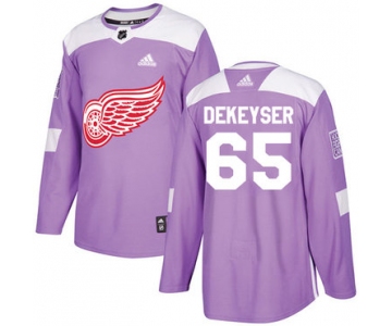 Adidas Red Wings #65 Danny DeKeyser Purple Authentic Fights Cancer Stitched NHL Jersey