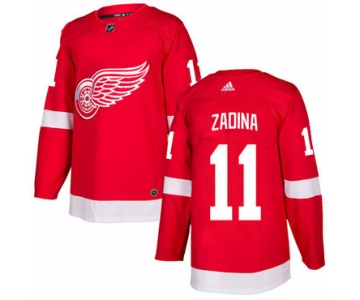 Men's Adidas Detroit Red Wings #11 Filip Zadina Red Home Authentic NHL Jersey