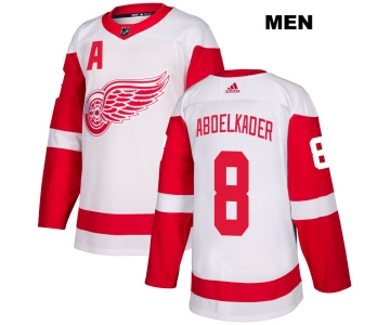 Mens Adidas Detroit Red Wings #8 Justin Abdelkade White Away Authentic NHL Jersey