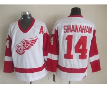 Men's Detroit Red Wings #14 Brendan Shanahan White CCM Vintage Throwback Jersey