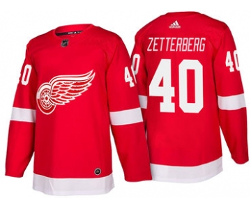 Men's Detroit Red Wings #40 Henrik Zetterberg Red Home 2017-2018 adidas Hockey Stitched NHL Jersey