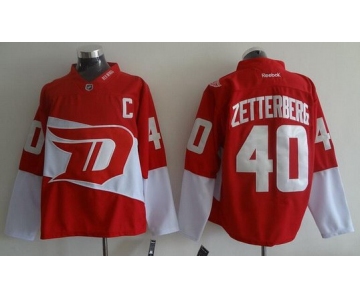Men's Detroit Red Wings #40 Henrik Zetterberg Reebok Red 2016 Stadium Series Team Premier Jersey