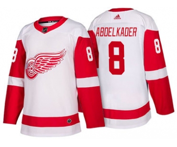 Men's Detroit Red Wings #8 Justin Abdelkader White 2017-2018 adidas Hockey Stitched NHL Jersey