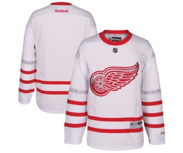 Men's Detroit Red Wings Reebok White 2017 Centennial Classic Premier Blank Jersey