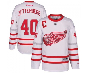 Red Wings #40 Henrik Zetterberg White Centennial Classic Stitched NHL Jersey