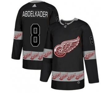 Red Wings 8 Justin Abdelkader Black Team Logos Fashion Adidas Jersey