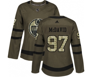 Adidas Edmonton Oilers #97 Connor McDavid Green Salute to Service Women's Stitched NHL Jersey