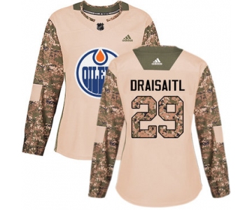 Adidas Edmonton Oilers #29 Leon Draisaitl Camo Authentic 2017 Veterans Day Women's Stitched NHL Jersey