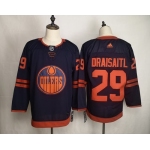 Men's Edmonton Oilers 29 Leon Draisaitl Navy 50th anniversary Adidas Jersey
