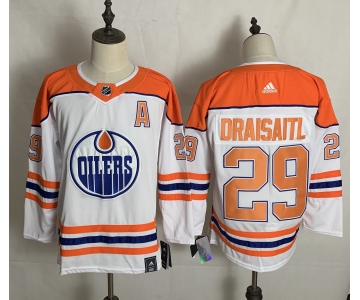 Men's Edmonton Oilers #29 Leon Draisaitl White 2021 Retro Stitched NHL Jersey