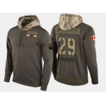 Nike Edmonton Oilers 29 Leon Draisaitl Olive Salute To Service Pullover Hoodie