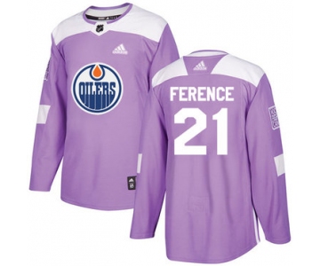 Adidas Edmonton Oilers #21 Andrew Ference Purple Authentic Fights Cancer Stitched NHL Jersey