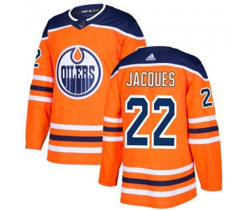 Adidas Edmonton Oilers #22 Jean-Francois Jacques Orange Home Authentic Stitched NHL Jersey