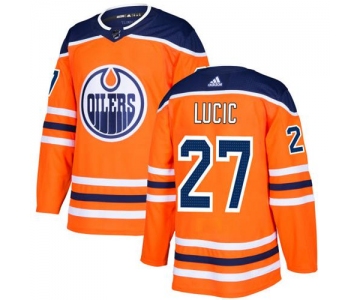 Adidas Edmonton Oilers #27 Milan Lucic Orange Home Authentic Stitched NHL Jersey