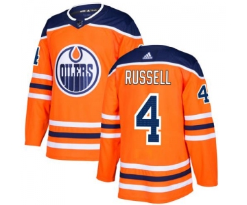 Adidas Edmonton Oilers #4 Kris Russell Orange Home Authentic Stitched NHL Jersey