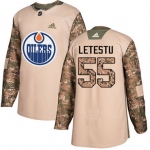 Adidas Edmonton Oilers #55 Mark Letestu Camo Authentic 2017 Veterans Day Stitched NHL Jersey