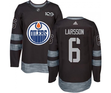 Adidas Edmonton Oilers #6 Adam Larsson Black 1917-2017 100th Anniversary Stitched NHL Jersey