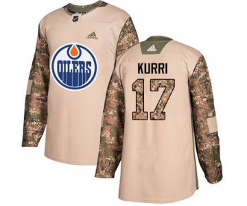 Adidas Oilers #17 Jari Kurri Camo Authentic 2017 Veterans Day Stitched NHL Jersey