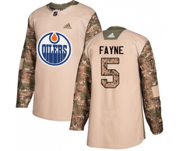 Adidas Oilers #5 Mark Fayne Camo Authentic 2017 Veterans Day Stitched NHL Jersey
