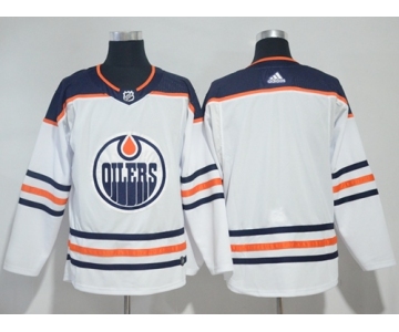 Adidas Oilers Blank White Road Authentic Stitched NHL Jersey