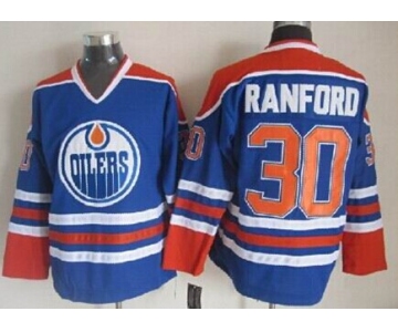 Edmonton Oilers #30 Bill Ranford Royal Blue Throwback CCM Jersey