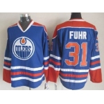 Edmonton Oilers #31 Grant Fuhr Royal Blue Throwback CCM Jersey